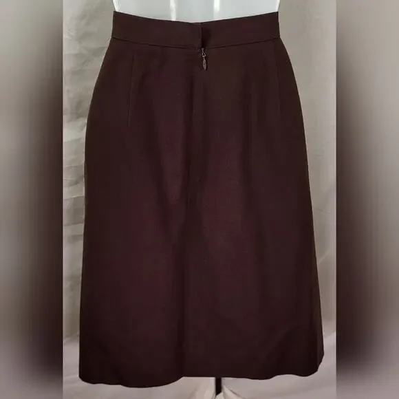 Vintage Talbots Brown 100% Wool Blazer and Short Skirt Suit Set – Size 8 - Picture 6 of 14